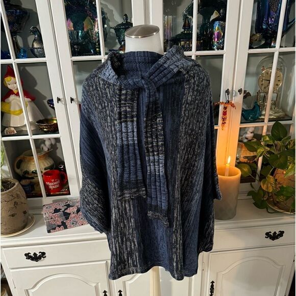 Anthropologie Sparrow Tie-Neck Sweater Wool Striped Size Small - Picture 3 of 8